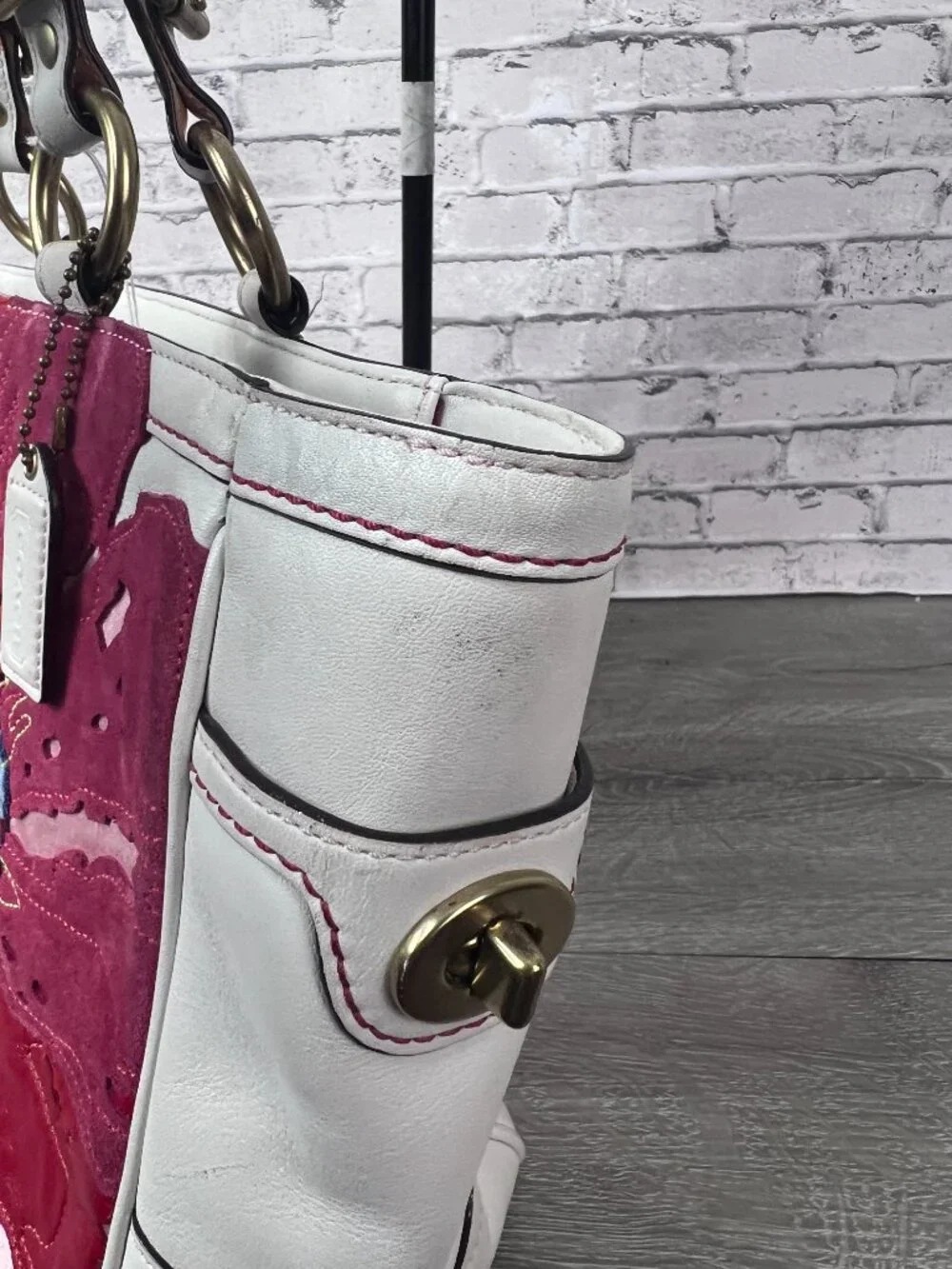 Limited Edition Coach Poppy for Peace 9244 Gallery  Tote Off White Leather